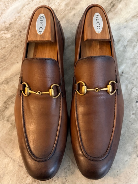 GUCCI Jordaan Horsebit Brown Ombre Leather Loafer 11/11.5 US 1953 Moccasin $1100 main image 4